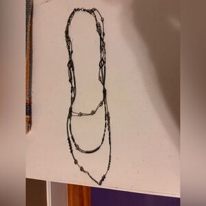 Silpada Sterling Silver Hematite Glass Necklace Preowned